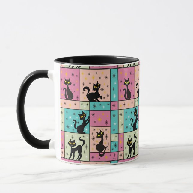 Caneca Composição com 5 Gatos Pretos (Esquerda)