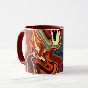 Caneca Composição de abstrato com contrastes quentes e Le
