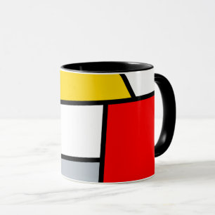 Caneca Composição Mínima De Cor Do Polígono Retro De 