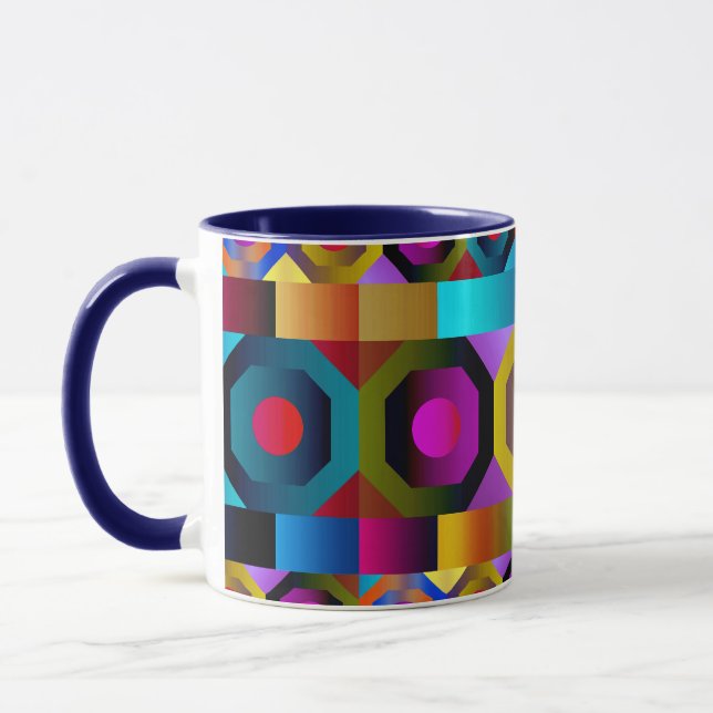 Caneca Composição octogon multicolorido (Esquerda)