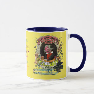 Caneca Compositor animal Beethoven da galinha engraçada