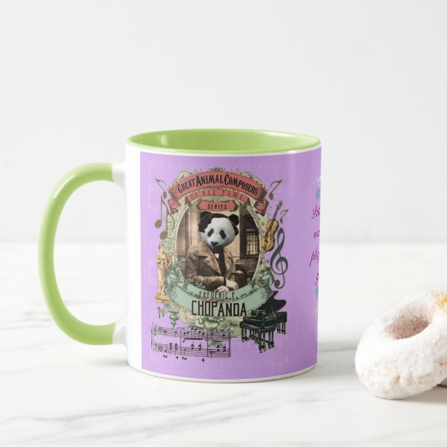 Caneca Compositor animal Chopin da panda engraçada de (Com Donut)