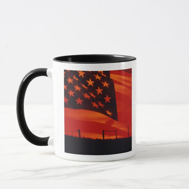 Caneca Composto digital da bandeira americana (Esquerda)