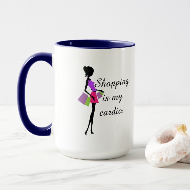 Caneca Comprar é o meu divertimento e humor Cardio (Com Donut)