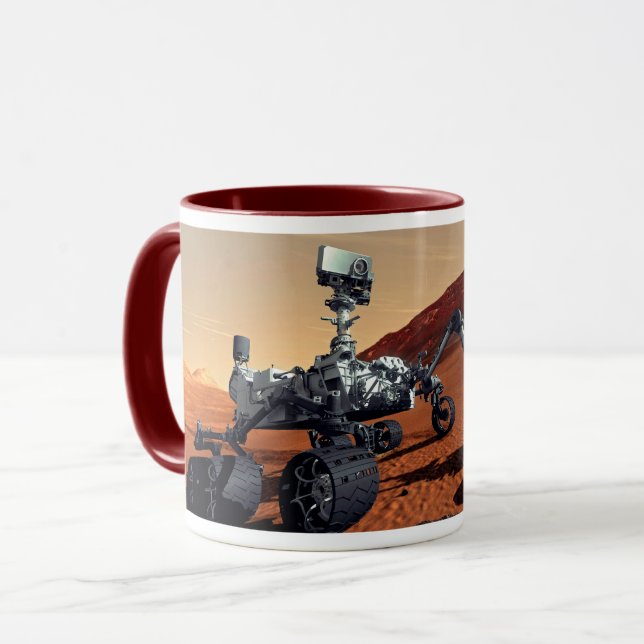 Caneca Conceito Artístico do Rover de Marte Curiosity da  (Frente Esquerda)