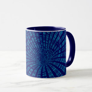 Caneca Conceito de Fluxo de Dados do Túnel Binário Azul