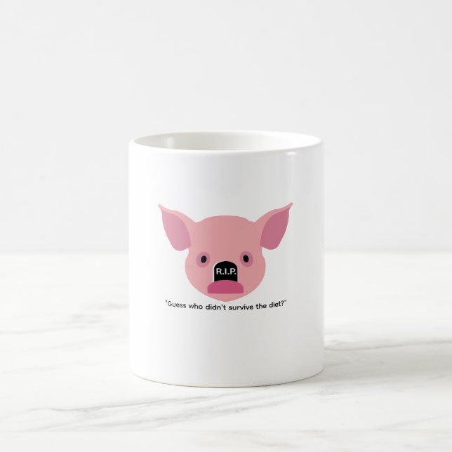 Caneca conceitual engraçada de café com um porco (Centro)