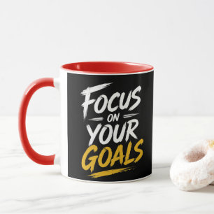 Caneca Concentre-se nos Seus Objetivos Tipografia Motivac