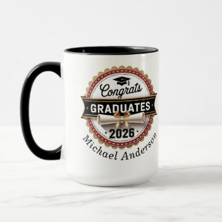 Caneca Conclusão da Turma de 2026 com Distintivo Clássico