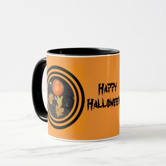 Caneca Condecoração de abóbora do Halloween (Frente Esquerda)