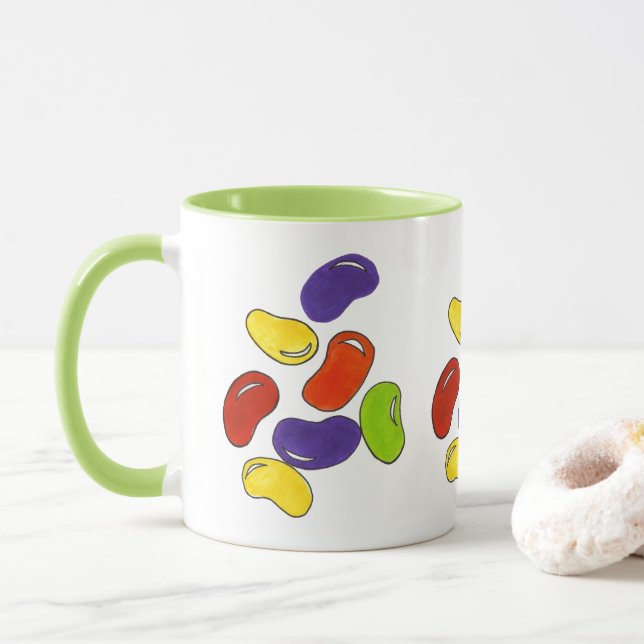 Caneca Confecção de Páscoas do Rainbow Jelly Beans (Com Donut)