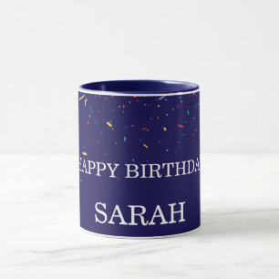 Caneca Confete de Festa Colorido & Presente Feliz Anivers