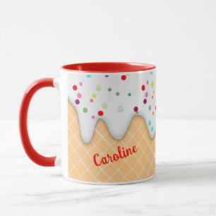 Caneca Confetti - Padrão de Diversão de Waffle Cone