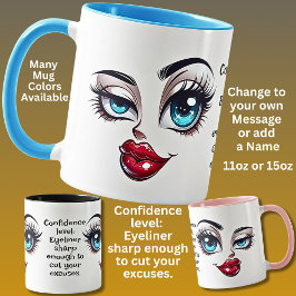 Caneca Confiança, Adicionar Nome Mensagem, Olhos Fantásti