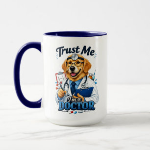 Caneca Confie em Mim, Sou um Cãotor Médico de Cachorro En