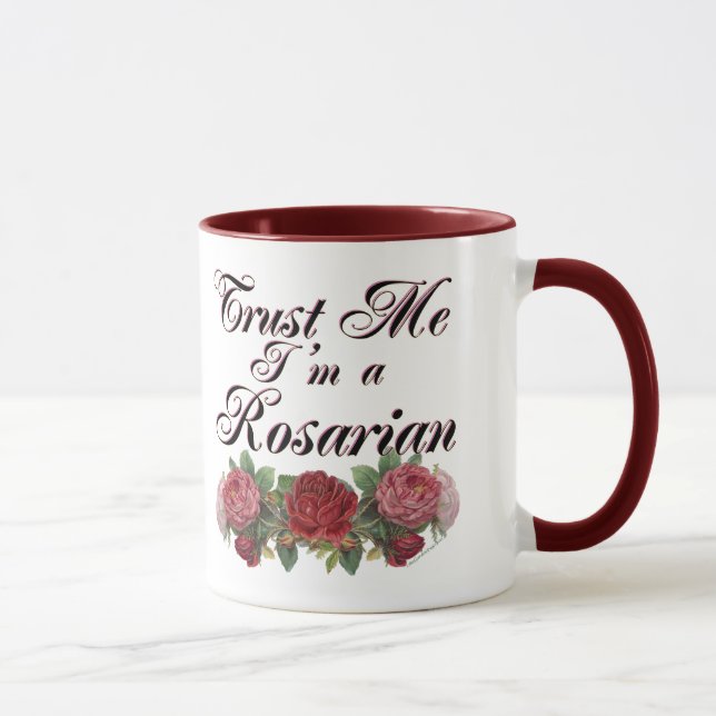 Caneca Confie em mim, sou um jardineiro Rosariano dizendo (Direita)