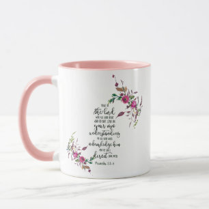 Caneca Confie no Senhor floral
