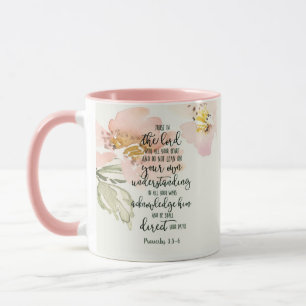 Caneca Confie no Senhor floral