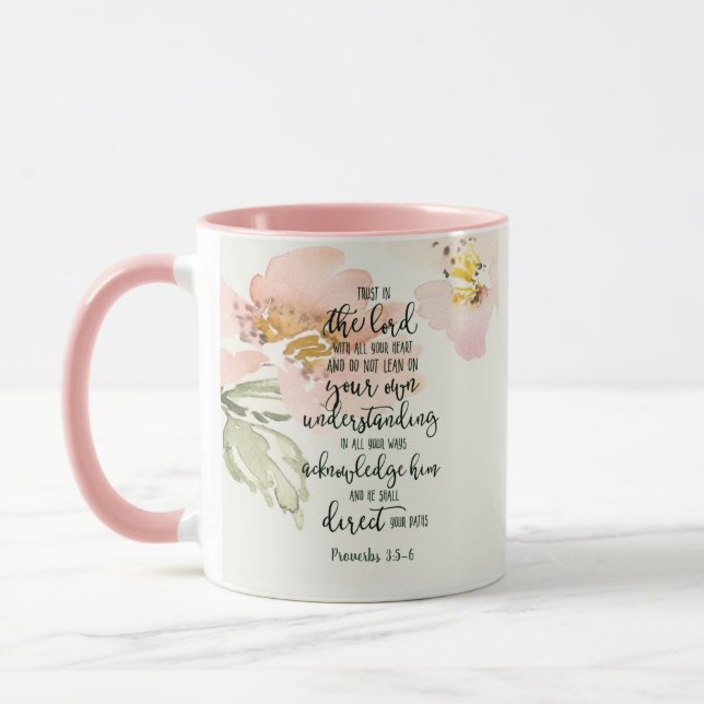 Caneca Confie no Senhor floral (Esquerda)