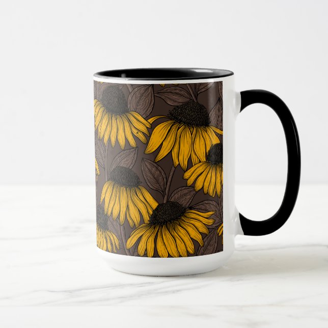 Caneca Confluentes amarelos em castanho escuro (Direita)
