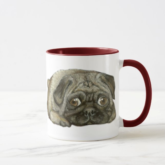 Caneca Confortavelmente como um pug (Direita)