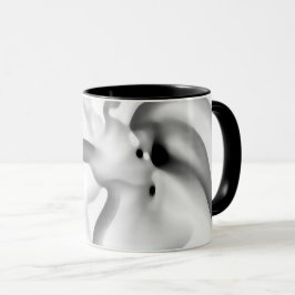 Caneca Congelado: Cinza Abstrato, branco e preto