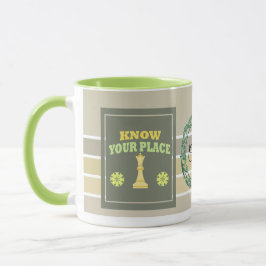 Caneca Conheça Seu Lugar – Afirmação Floral Personalizada