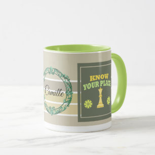 Caneca Conheça Seu Lugar – Afirmação Floral Personalizada