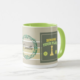 Caneca Conheça Seu Lugar – Afirmação Floral Personalizada