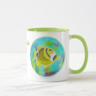Caneca conhecida personalizada Batik dos peixes da