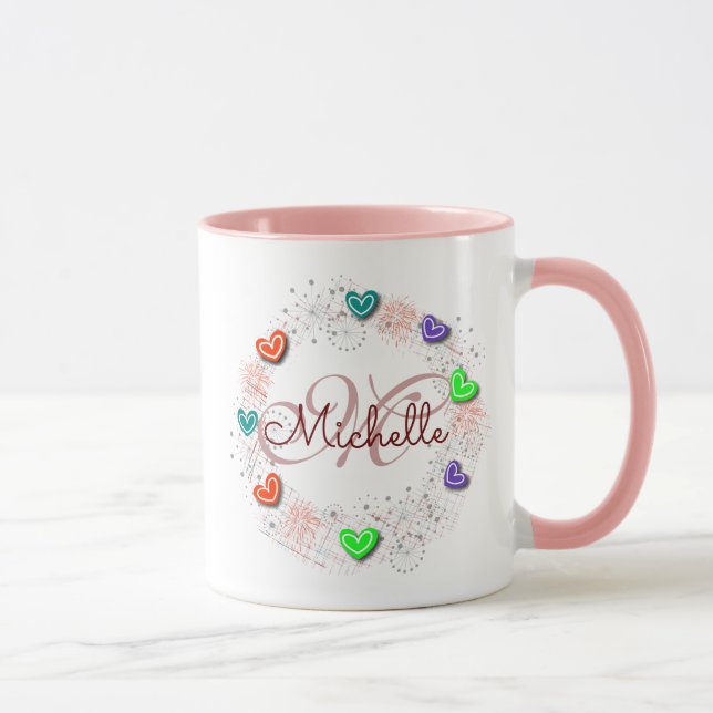 Caneca conhecida personalizada do monograma (Direita)