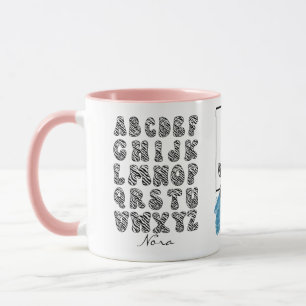 Caneca Conjunto Alfabeto Zebra Personalizado