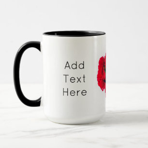 Caneca Conjunto de Flores Vermelhas