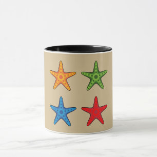 Caneca Conjunto de Starfish de Cartoon Colorido Bonito