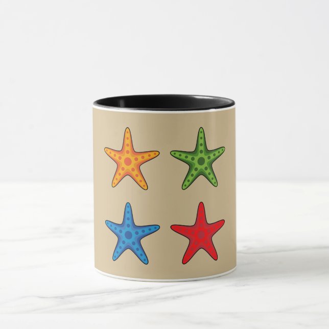 Caneca Conjunto de Starfish de Cartoon Colorido Bonito (Centro)