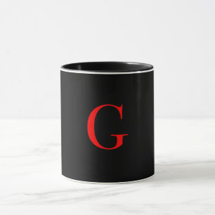 Caneca Conjunto Monograma Inicial G Todo Preto