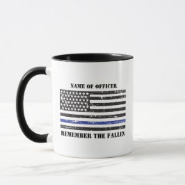 Caneca Conmemorativa, Personalizada Linha Azul Fina Políc