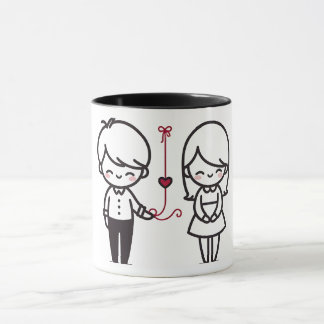 Caneca Connected by Love” Cute Couple Mug