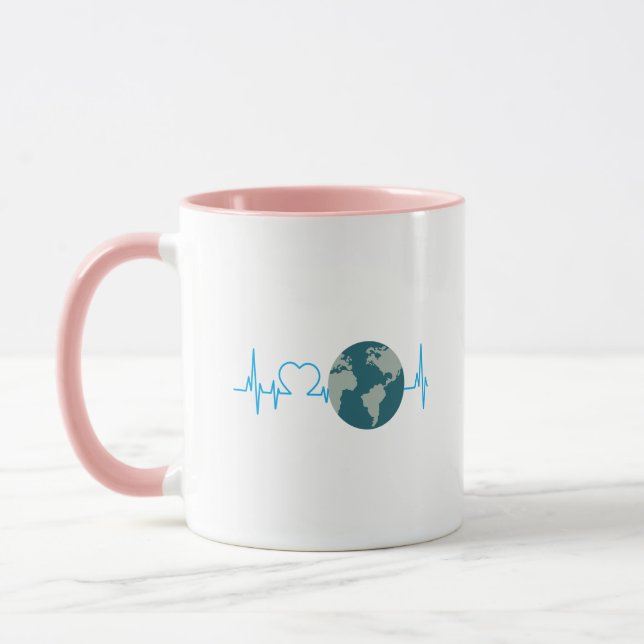 Caneca Consciência ambiental do Dia da Terra da pulsação (Esquerda)