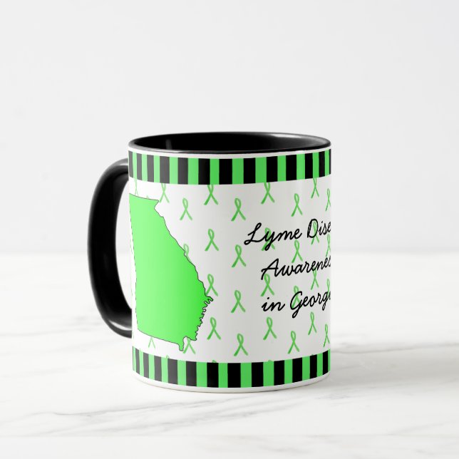Caneca Consciência da doença de Lyme na Geórgia (Frente Esquerda)