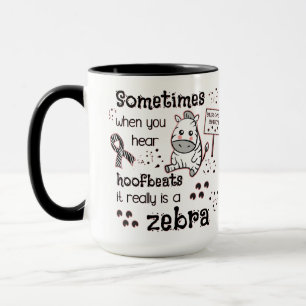 Caneca Conscientização da Síndrome de Ehlers-Danlos Zebra