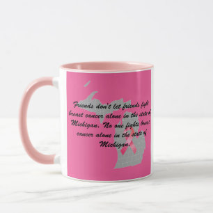 Caneca Conscientização sobre o Câncer de Mama em Michigan