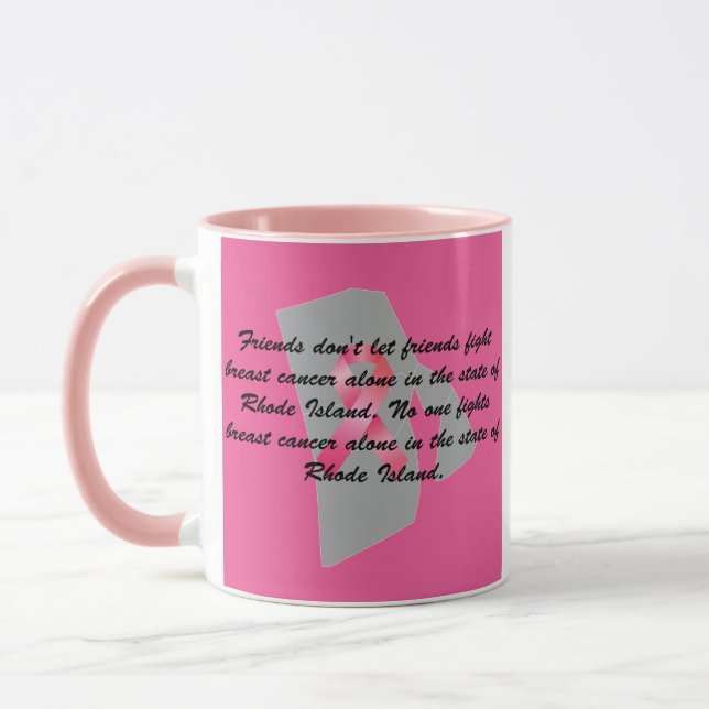 Caneca Conscientização sobre o Câncer de Mama em Rhode Is (Esquerda)
