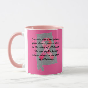 Caneca Conscientização sobre o Câncer de Mama no Alabama