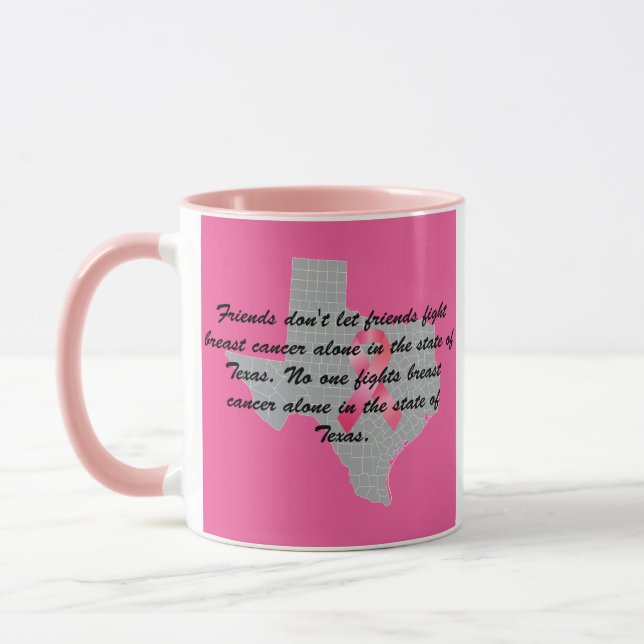 Caneca Conscientização sobre o Câncer de Mama no Texas  (Esquerda)