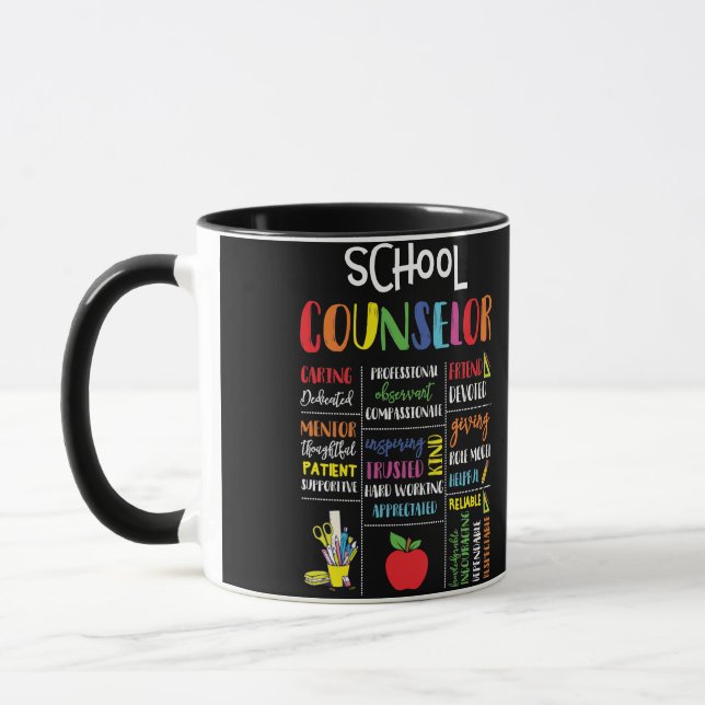 Caneca Conselheiro Escolar Cuidando de Amigo Dedicado Ded (Esquerda)