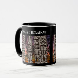 Caneca Conselho de Tiki, Ilha Grande, Havaí, Mug Negro