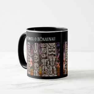 Caneca Conselho de Tiki, Ilha Grande, Havaí, Mug Negro