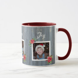 Caneca Conselho Rustic Barn e Poinsettia | 3 Fotos da fam
