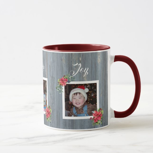 Caneca Conselho Rustic Barn e Poinsettia | 3 Fotos da fam (Direita)